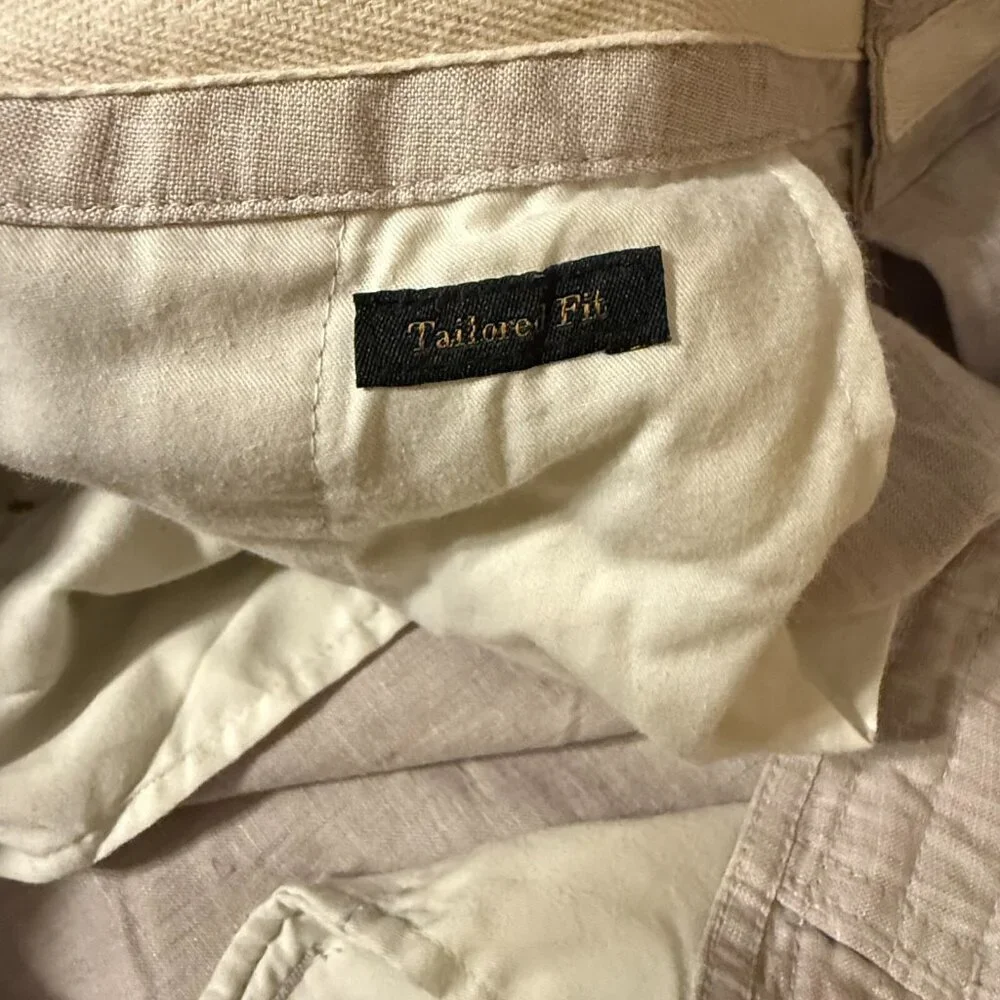 J.S. A. Bank Pants Reserve Linen (72%) Blend‎ Luxury SZ *36 x 20 Tailored Fit